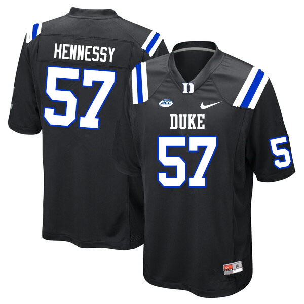 Men #57 Thomas Hennessy Duke Blue Devils College Football Jerseys Sale-Black